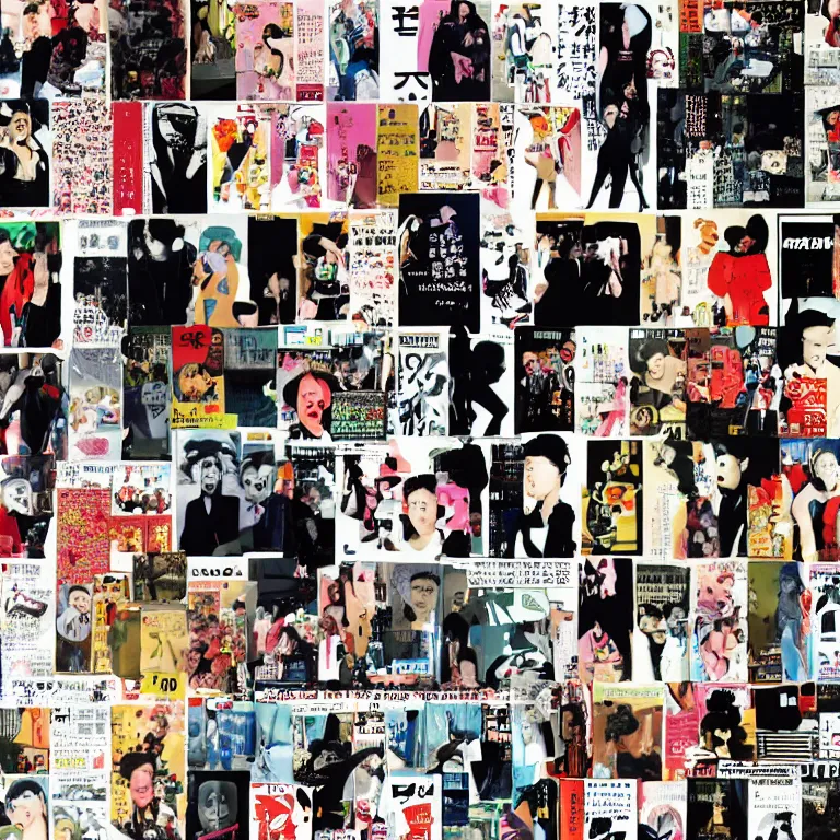 Prompt: collage of japanese magazine cutouts