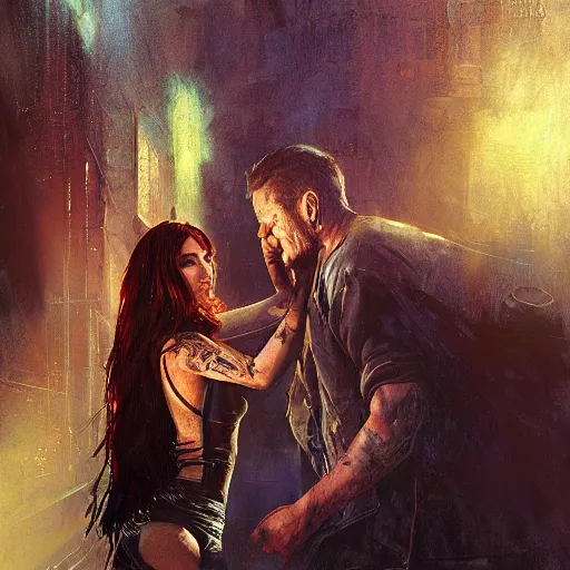 Prompt: bella thorne and megan fox dancing, hyperrealistic full figure, bladerunner street, art of elysium by jeremy mann and frank frazetta, fantasy art, photo realistic, dynamic lighting, artstation, full figure poster, volumetric lighting, very detailed face, 4 k, award winning