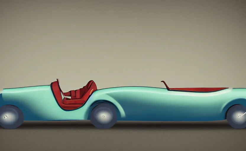 Prompt: digital illustration of a retro looking single sit electric roadster