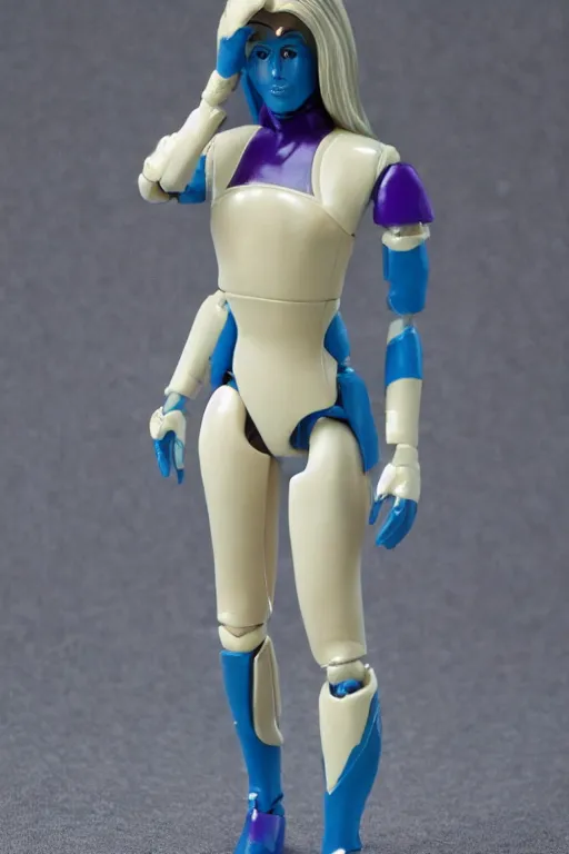 Image similar to 1 9 8 6 kenner female action figure, 5 points of articulation, perfect human female proportions, sci fi, 8 k resolution, high detail, front view, t - pose, space, star, he - man, gi joe, he man, warhammer 4 0 0 0