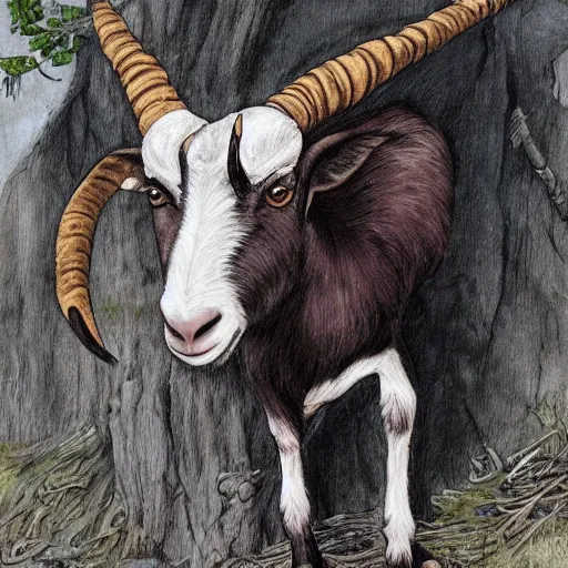 Image similar to a witch as a goat