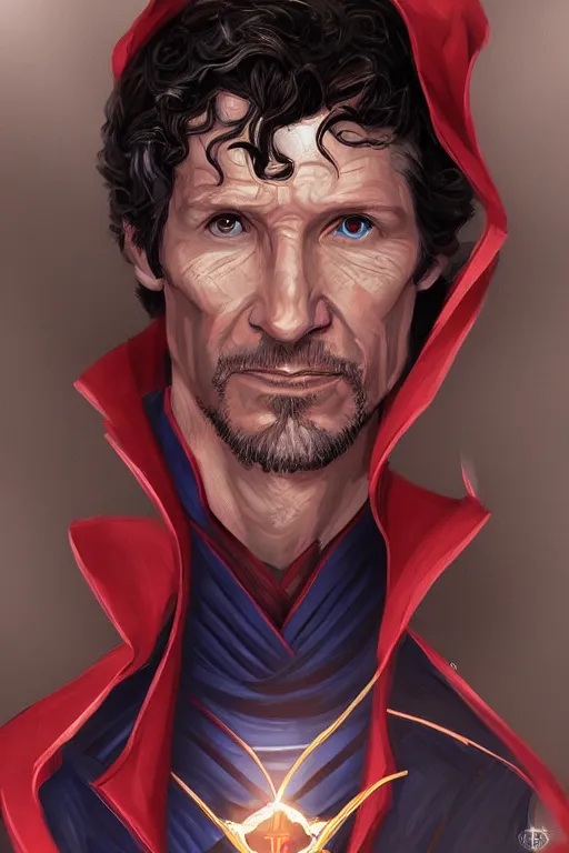 Image similar to Portrait of Todd Howard as Doctor Strange, highly detailed, marvel comics, artstation, digital illustration