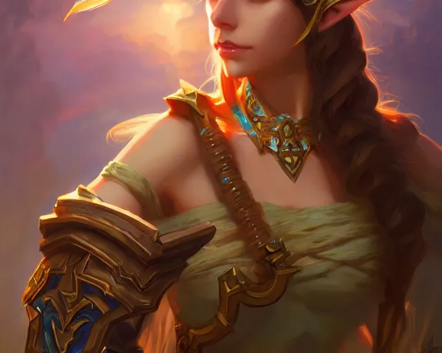 Image similar to lizkatz as zelda, 8 k, deep focus, d & d, fantasy, intricate, elegant, highly detailed, digital painting, artstation, concept art, matte, sharp focus, illustration, hearthstone, art by artgerm and greg rutkowski and alphonse mucha