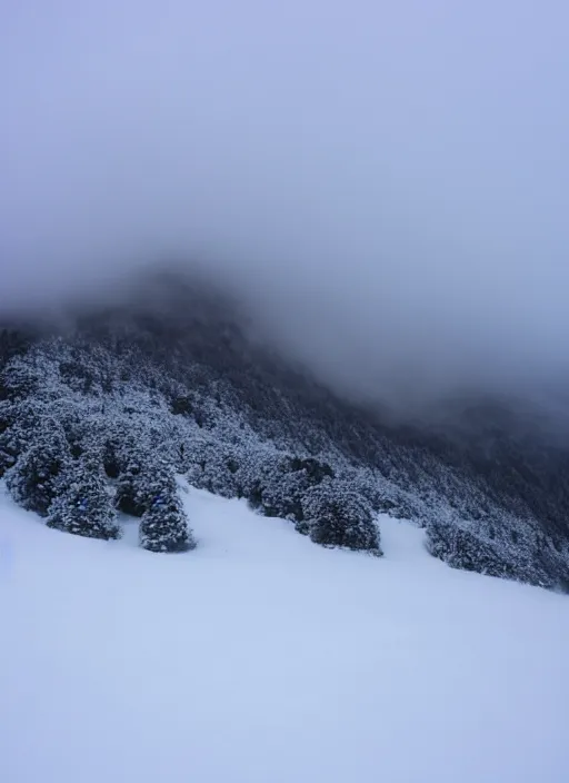 Image similar to mountain in fog snowy peak