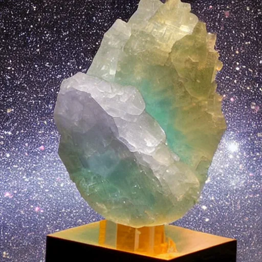 Image similar to crystal sculpture of a galaxy