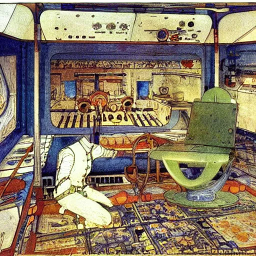 Image similar to spaceship by carl larsson