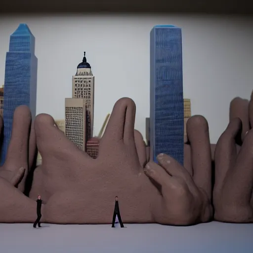 Image similar to 9 / 1 1 claymation by jan svankmejer, hyperrealistic, aesthetic, masterpiece