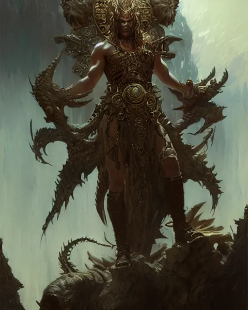 Image similar to terrifying and fierce god set, fantasy character portrait, ultra realistic, concept art, intricate details, highly detailed by greg rutkowski, gaston bussiere, craig mullins, simon bisley