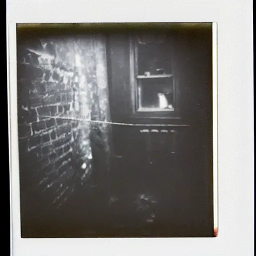 Prompt: Polaroid photograph of a crime scene of the serial killer Jack the Ripper, unsettling, creepy, horrific, gruesome, hyper detailed, good contrast