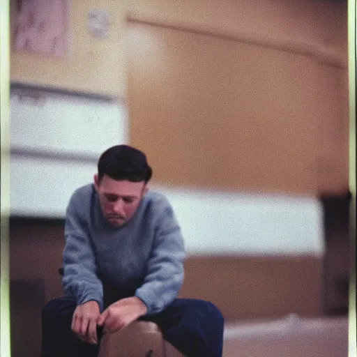Prompt: color 35mm film still of Kevin Doyle, figure portrait