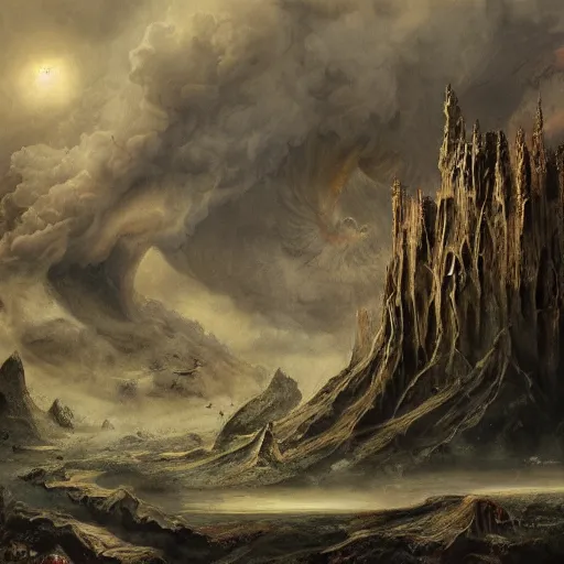 Image similar to A demonic cesspool of pure evil, hell, matte oil painting, highly detailed, astonishing detail