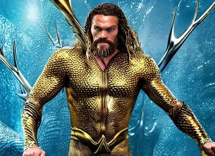 Image similar to williem dafoe as aquaman in the new aquaman movie, 4 k