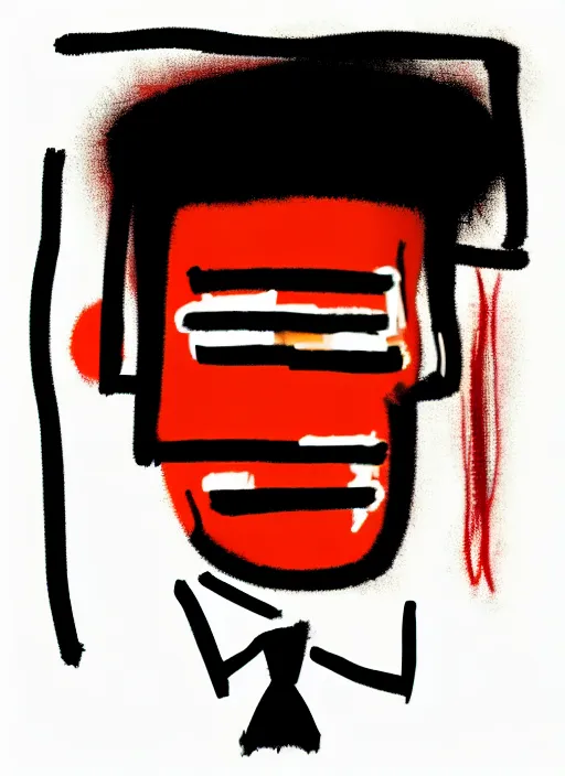 Image similar to a man office manager in white shirt late evening at the office, jean - michel basquiat style, digital painting, aesthetic, smooth, sharp focus