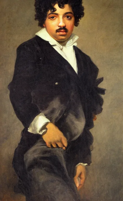 Image similar to Portrait of young Alexandre Dumas, oil on canvas, highly detailed, by Delacroix, 8k