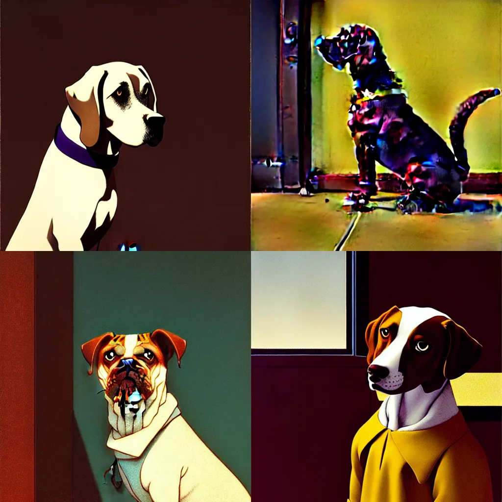 Image similar to dog by moebius and atey ghailan by james gurney by vermeer by George Stubbs in the of style anime