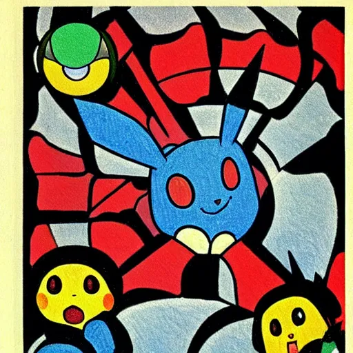 Image similar to pokemon drawn by malevich, weird pokemon, mystery pokemon, intricate detailed painting, illustration sharp detail, manga 1 9 9 0