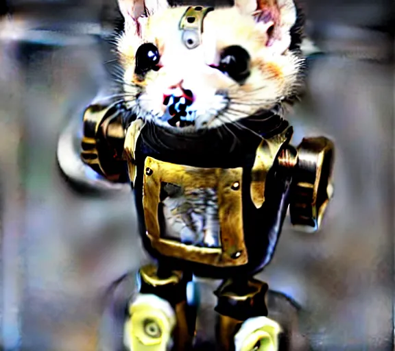 Image similar to futuristic steampunk ferret - shaped pet - robot, steampunk ferret - inspired robot, borderlands - inspired ferret - shaped robot