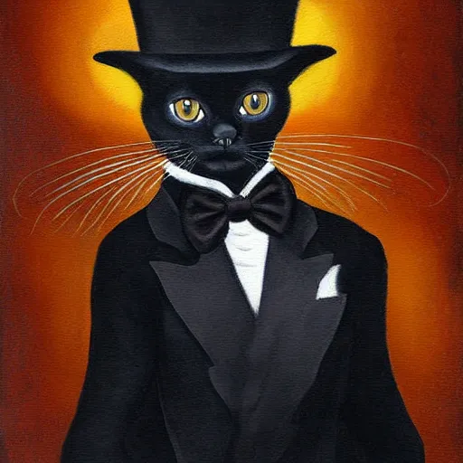 siamese cat wearing a tuxedo and top hat magical | Stable Diffusion ...