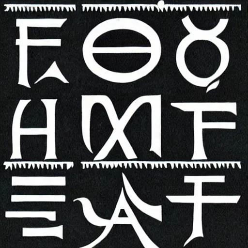 Image similar to a alphabet for a ancient language,