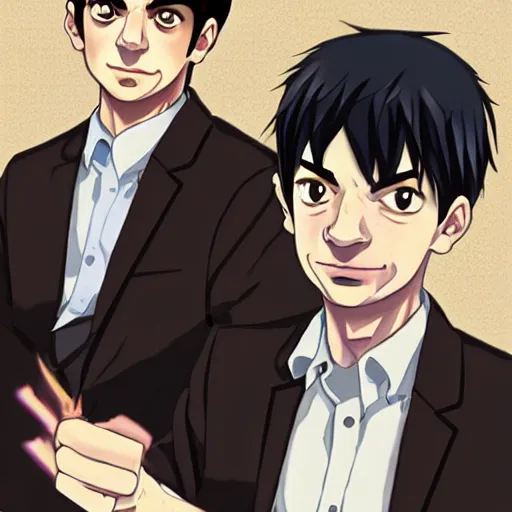 Prompt: Nathan For You, Nathan Fielder, in an anime, drawn by wlop