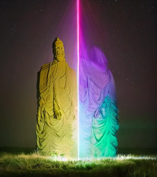 Image similar to lokah samastah sukhino bhavantu, light painting, iridescent, volumetric lighting, majestic light, ethereal, hyperrealistic, at night, epic, masterpiece, by reuben wu