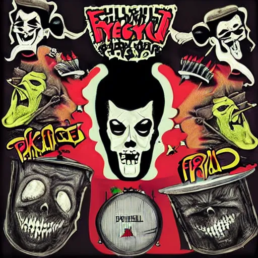 Image similar to psychobilly freakout, album art