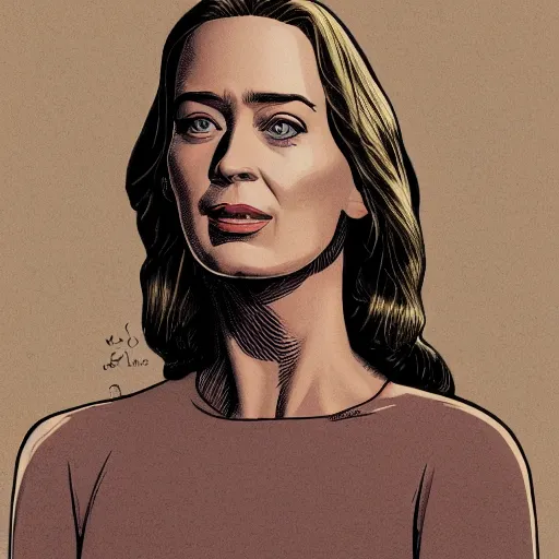 Image similar to emily blunt retro minimalist portrait by jean giraud, moebius starwatcher comic, 8 k