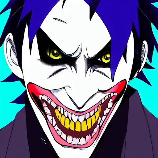 Image similar to Joker looks like Naruto, Joker as Naruto, high quality art, artbreeder, artstation