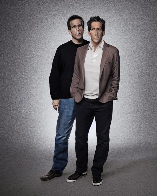 Image similar to Fully-clothed full-body portrait of Ben Stiller as a model, XF IQ4, 50mm, F1.4, studio lighting, professional, 8K