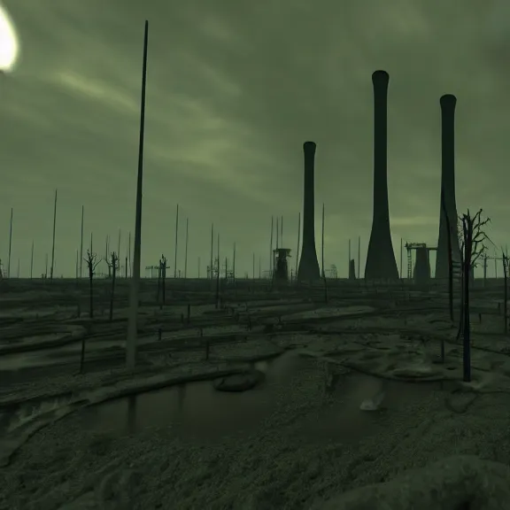 Prompt: dystopian nuclear wasteland