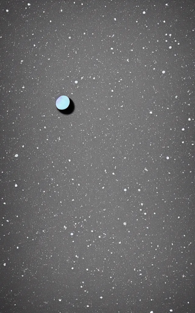 Prompt: a singular small pale blue dot, among the vast black empty universe. minimalist, retro, stencil