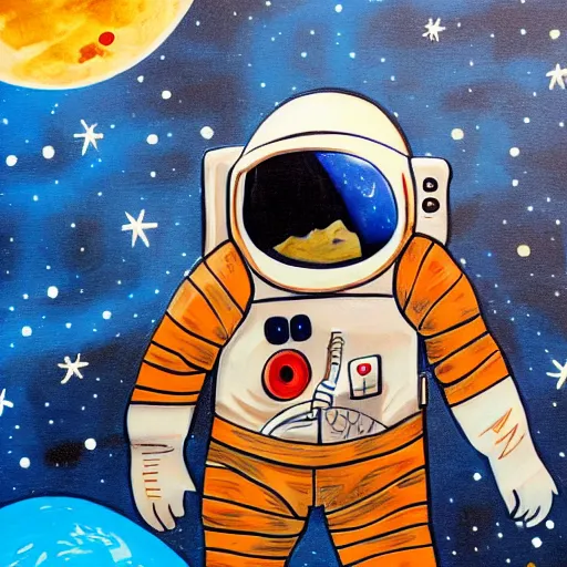 Image similar to an astronaut laying on mars in the style of flooko, acrylic art, detailed, moonlight