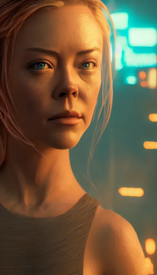 Image similar to kristanna loken, girl, altered carbon, highly detailed surreal neon big in japan vfx portrait of a android, stephen bliss, unreal engine, greg rutkowski, loish, rhads, beeple, makoto shinkai and lois van baarle, ilya kuvshinov, rossdraws, tom bagshaw, global illumination, detailed and intricate environment