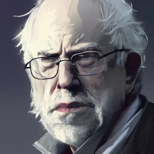 Prompt: portrait of Bernie Sanders with a long gray beard as Gandolf the Gray, dramatic lighting, illustration by Greg rutkowski, yoji shinkawa, 4k, digital art, concept art, trending on artstation