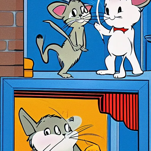 Prompt: a comic book page of the adventures of Tom and Jerry with vibrant illustrations