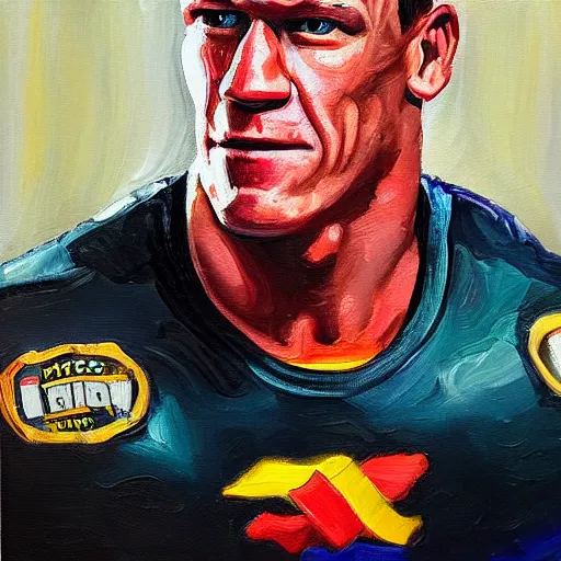 Image similar to john cena, oil painting