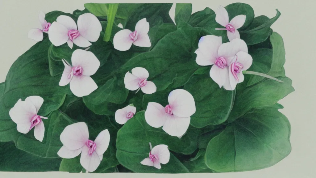 Image similar to photorealism unacceptable inky cyclamen