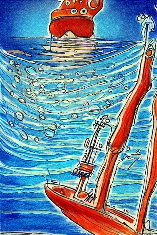 Image similar to journey to the deepest sea, sketch by eric - anthony johnson, jacqueline e, instaart