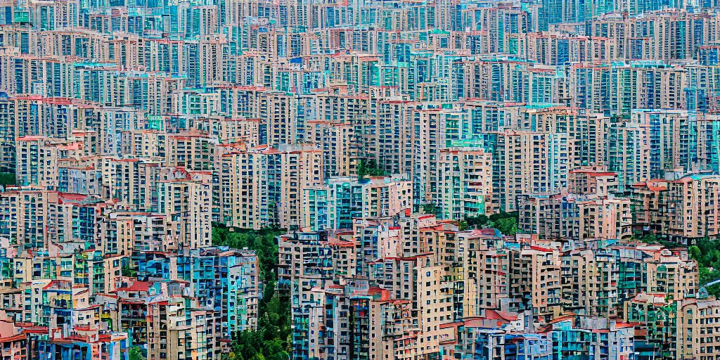 Image similar to bird's eye view photograph of a highrise Russian city, apartments, no watermarks, extremely detailed photography