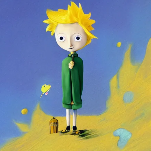 Image similar to the little prince, coraline art style