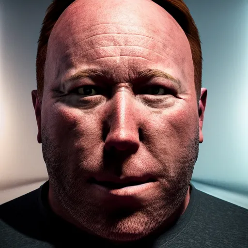 Prompt: hyperrealistic mixed media image of info wars alex jones with ( ( bullfrog mask ) ), stunning 3 d render inspired art by xiang duan and thomas eakes and greg rutkowski, perfect facial symmetry, hyper realistic texture, realistic, highly detailed attributes and atmosphere, dim volumetric cinematic lighting, 8 k octane detailed render, post - processing, masterpiece,
