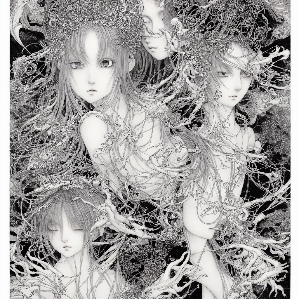 Image similar to prompt: Fragile looking vessel portrait soft light drawn by Vania Zouravliov and Takato Yamamoto, inspired by Evangeleon Anime, magical and alchemical weapons, soft light, white background, intricate detail, intricate ink painting detail, sharp high detail, manga and anime 2000