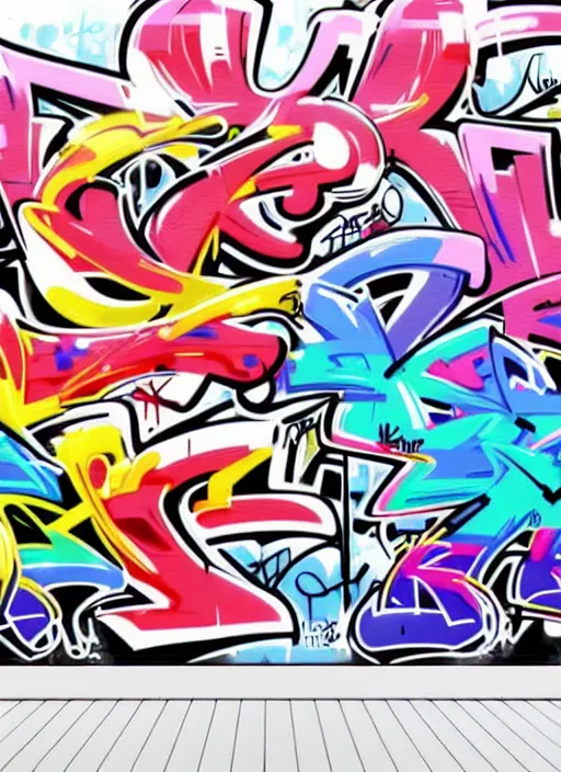 Image similar to beautiful graffiti on white background paper