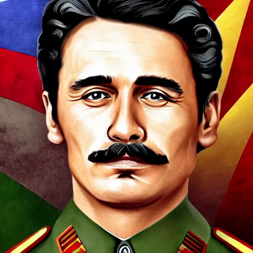 Prompt: official portrait of James Franco as Joseph Stalin
