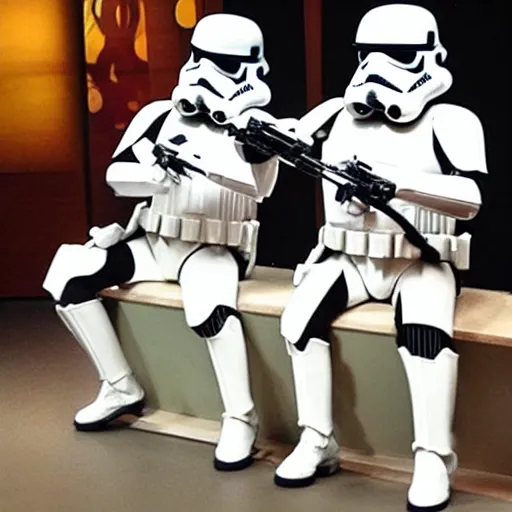 Prompt: storm troopers on the muppet show