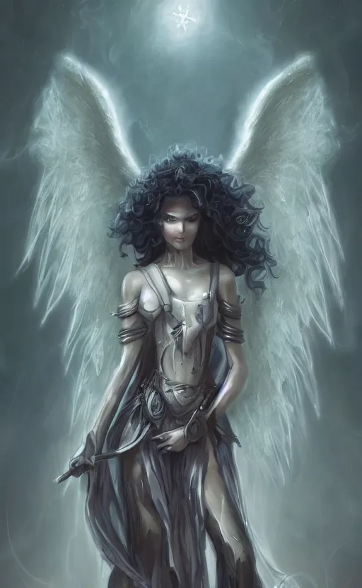 Image similar to Angel knight gothic girl. By William-Adolphe Bouguerea, Jordan grimmer, fractal flame. Highly_detailded