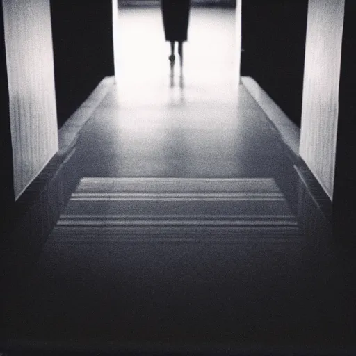 Image similar to Beautiful cameraphone 2005 soft liminal Photograph of an infinite darkly-lit hallway pool