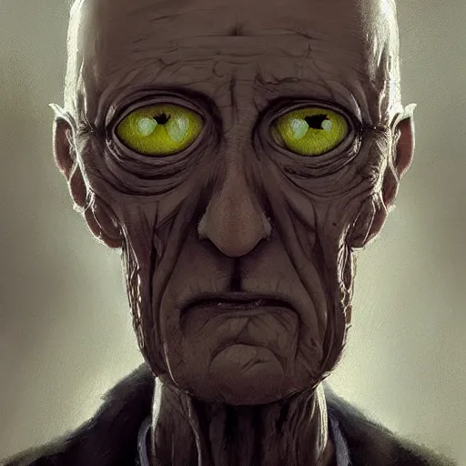 Image similar to salad fingers portrait by greg rutkowski, realistic face, digital art,