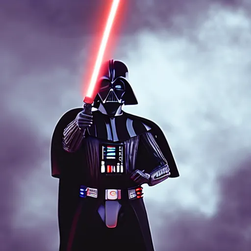 Prompt: Darth Vader in the second world war!!!!!, splash art, movie still, cinematic lighting, dramatic, octane render, long lens, shallow depth of field, bokeh, anamorphic lens flare, 8k, hyper detailed, 35mm film grain
