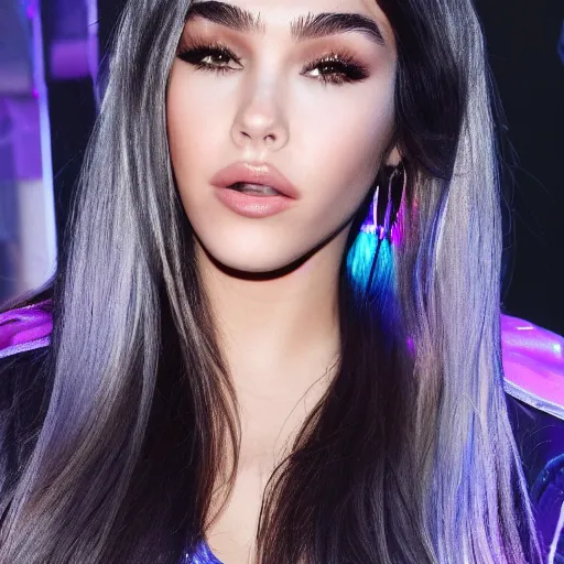 Image similar to madison beer a an intergalactic popstar, render, blender render, unity render, 4 k wallpaper, art station trending, artstation 4 k coherent, coherent, 4 k, detailed